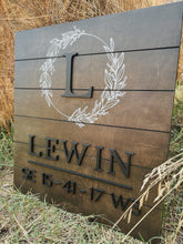 Load image into Gallery viewer, Last name + Land Location Sign