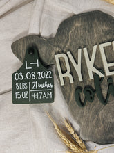 Load image into Gallery viewer, Birth Stats Cow