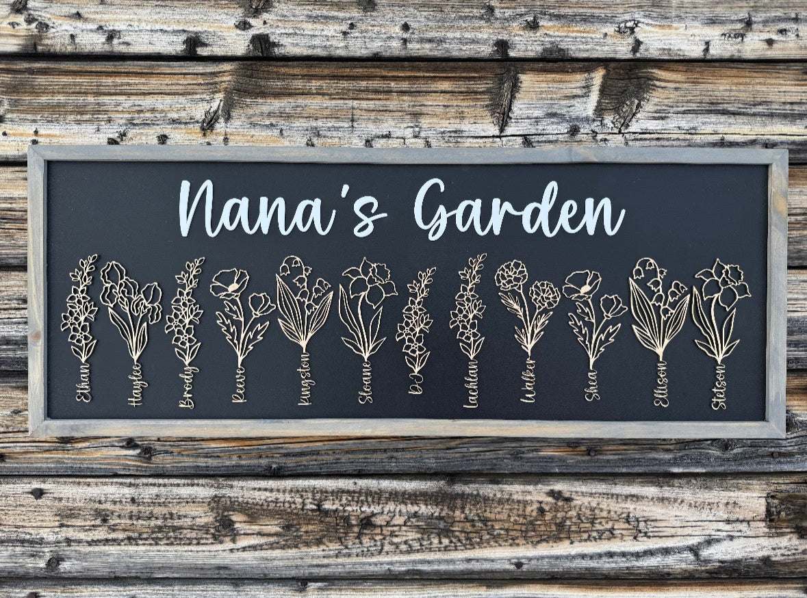 3D Birth Flower Sign