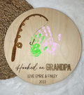 "Hooked on Grandpa/Dad" Plaque