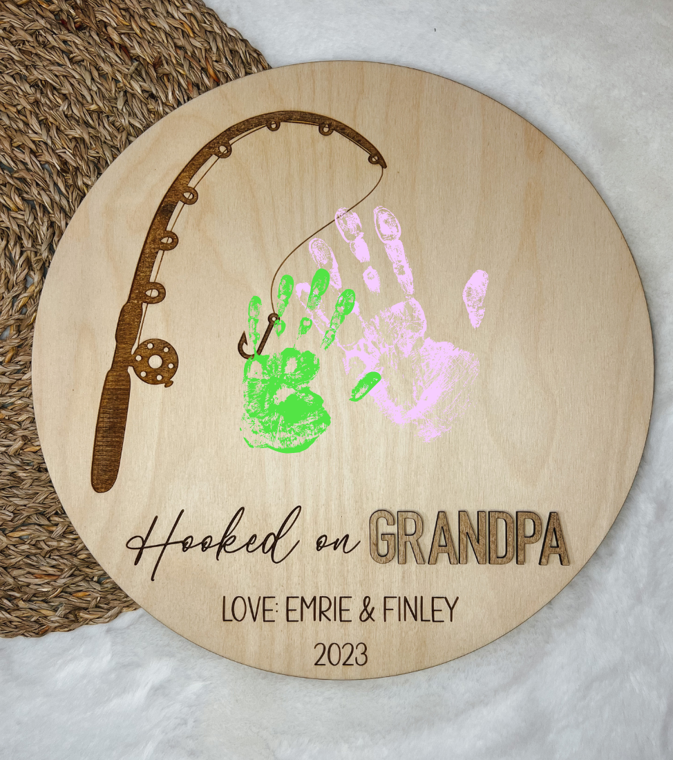 "Hooked on Grandpa/Dad" Plaque