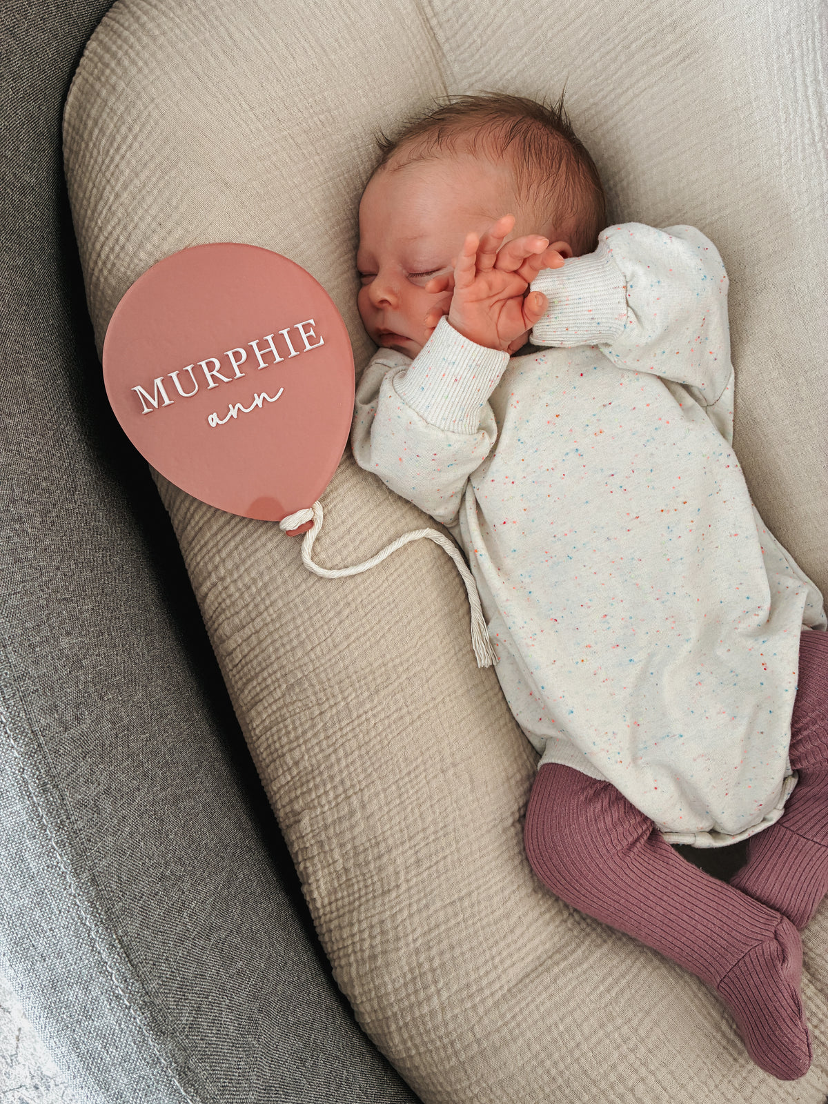 Acrylic Balloon Birth Announcement Disc
