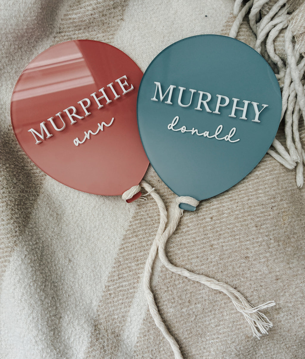 Acrylic Balloon Birth Announcement Disc