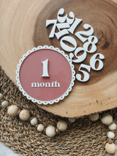 Load image into Gallery viewer, Scalloped Acrylic Monthly Milestone Disc

