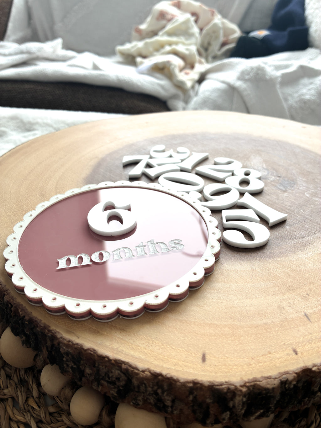 Scalloped Acrylic Monthly Milestone Disc