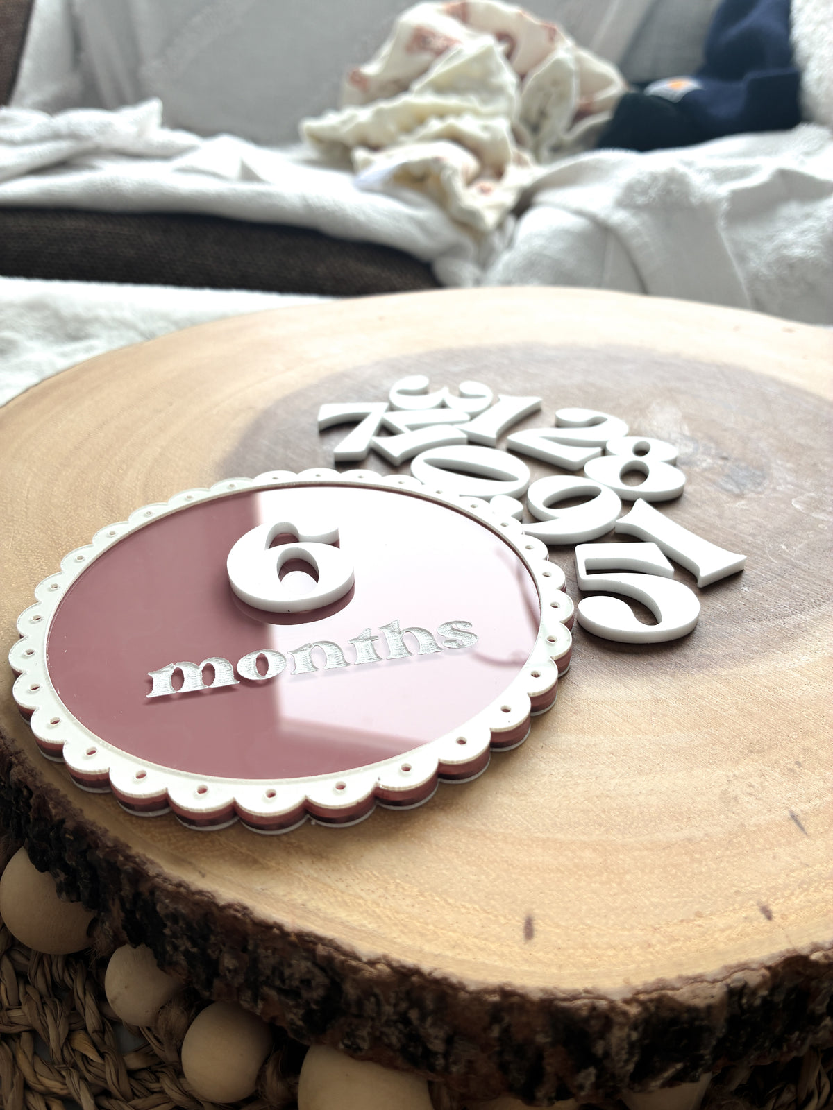Scalloped Acrylic Monthly Milestone Disc