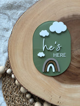 Load image into Gallery viewer, Acrylic She's Here/He's Here Disc
