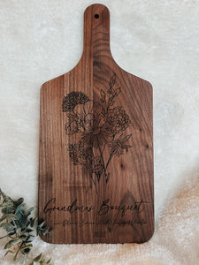 [Walnut Cutting Board] Moms/Grandmas Bouquet