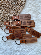 Load image into Gallery viewer, Wood + Leather Custom Engraved Keychain
