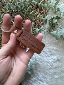 Wood + Leather Custom Engraved Keychain