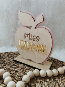 Layered Apple Name Plaque
