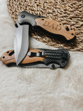 Load image into Gallery viewer, Personalized Carbon Fiber Pocket Knife Tool
