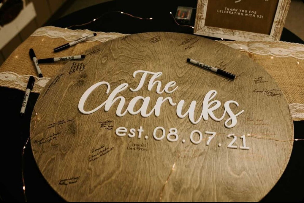 3D Round Wedding Guestbook