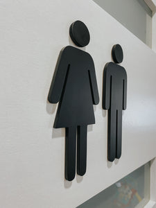 His/Hers Bathroom Door Logo