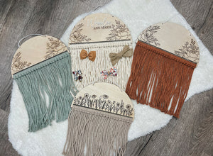 Macrame Bow/Headband Holder