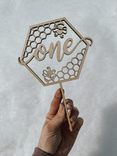 Load image into Gallery viewer, ONE Bee Hive Cake Topper
