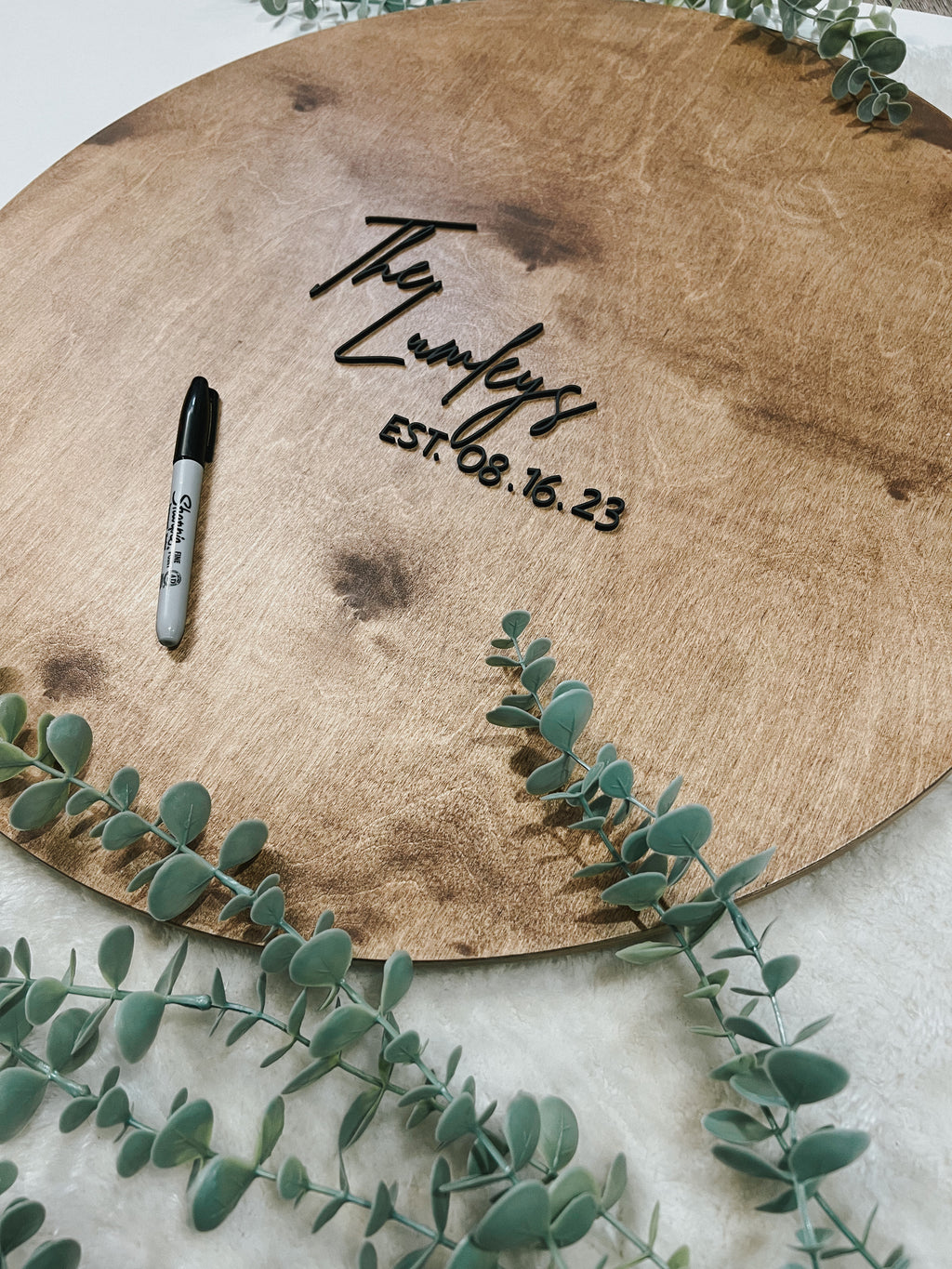 3D Round Wedding Guestbook