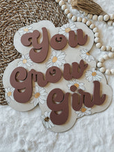 Load image into Gallery viewer, &quot;You Grow Girl&quot; Engraved Gold Floral
